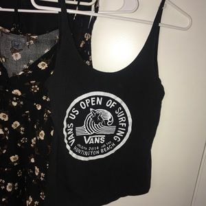 Vans us open black spaghetti strap top